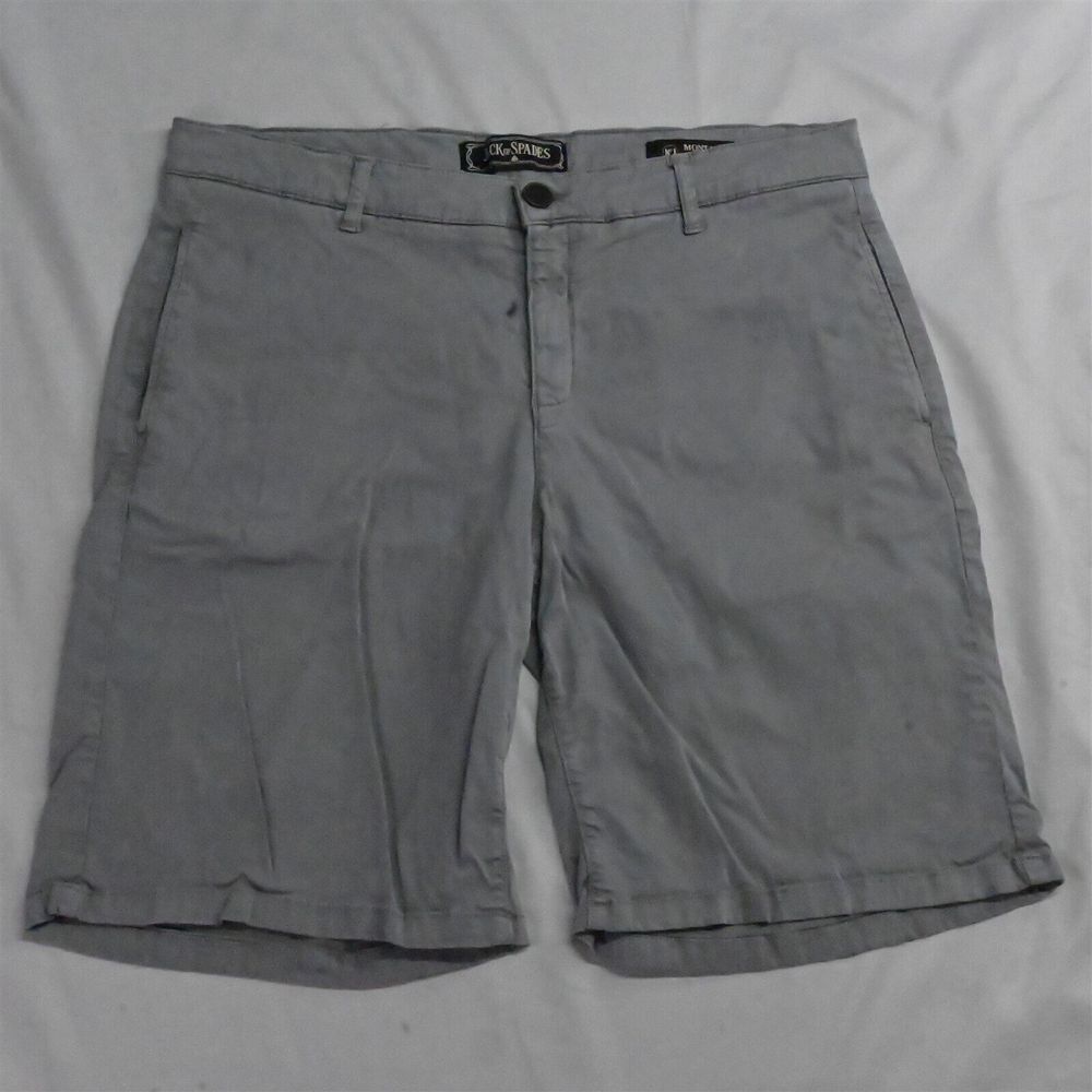 Jack‎ of Spades 34 x 10" Gray Mens Stretch Montauk Comfort Bermuda Chino Shorts